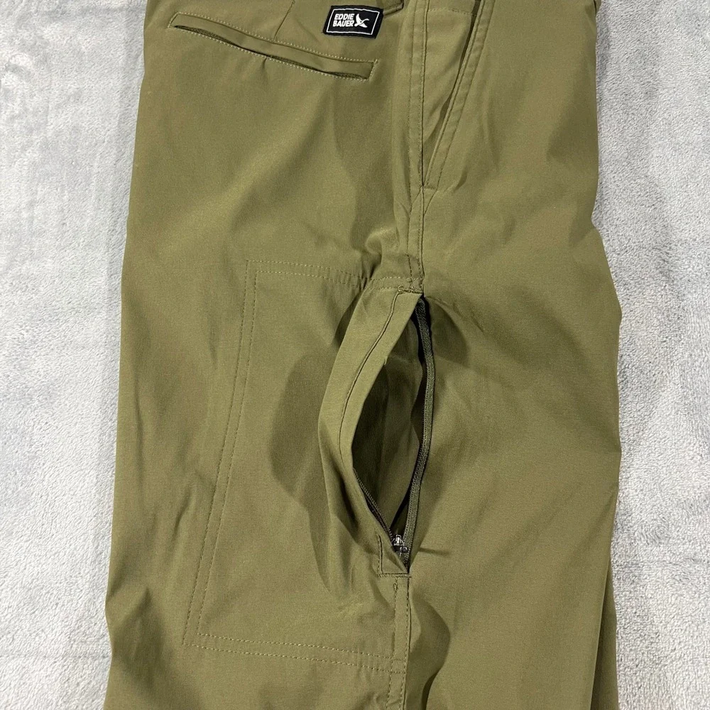Eddie Bauer Mens Horizon Take Off Chino Olive Green Pants Stretch Outdoor 32x30 - Picture 9 of 10
